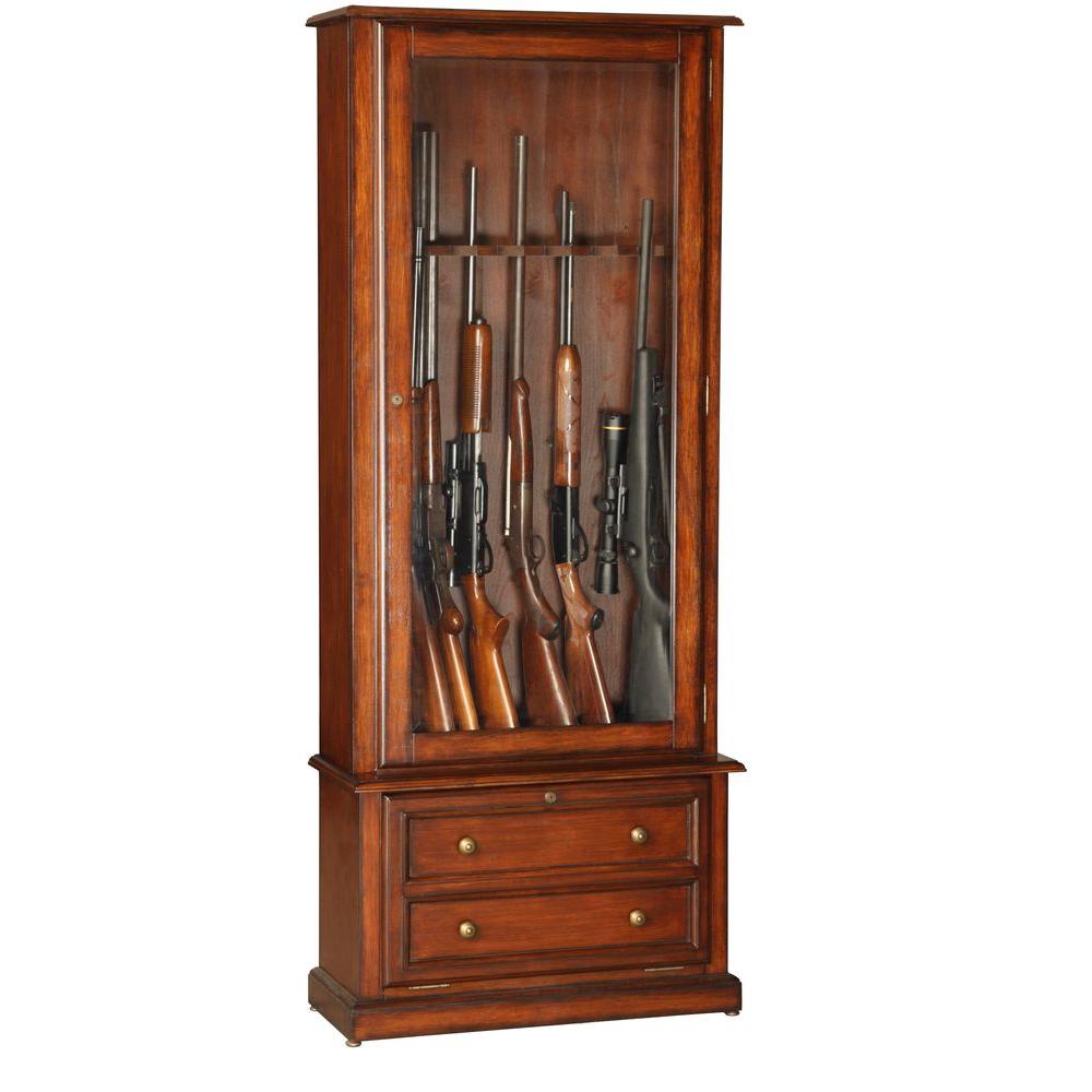 American Furniture Classics 545 Cu Ft 8 Gun Cabinet 800 The Home Depot