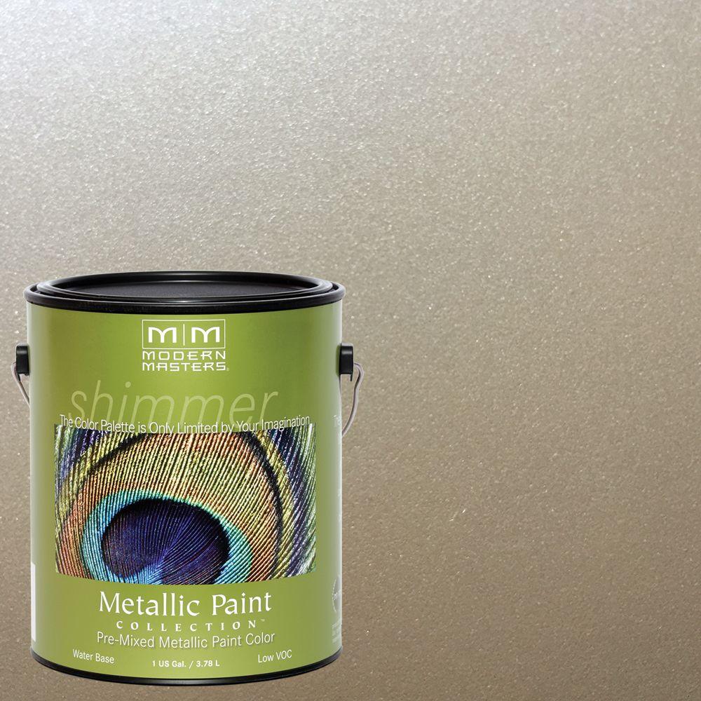 MODERN MASTERS ME221 1 Gallon Warm Silver Metallic Paint - Opaque
