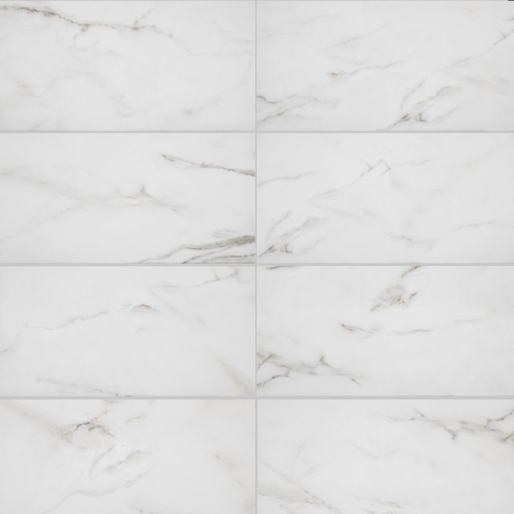 Florida Tile Home Collection Michelangelo White 9 in. x 18 in. Glossy Ceramic Wall Tile, 21.8 sq. ft./Case, White/Glossy, (30 boxes, 654 Sq ft total)