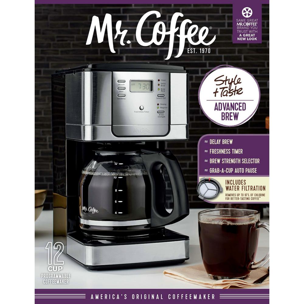 Mr Coffee 12 Cup Programmable Maker Jwx36 Rb The Home Depot 4 Mr Coffee 12 Cup Programmable Maker