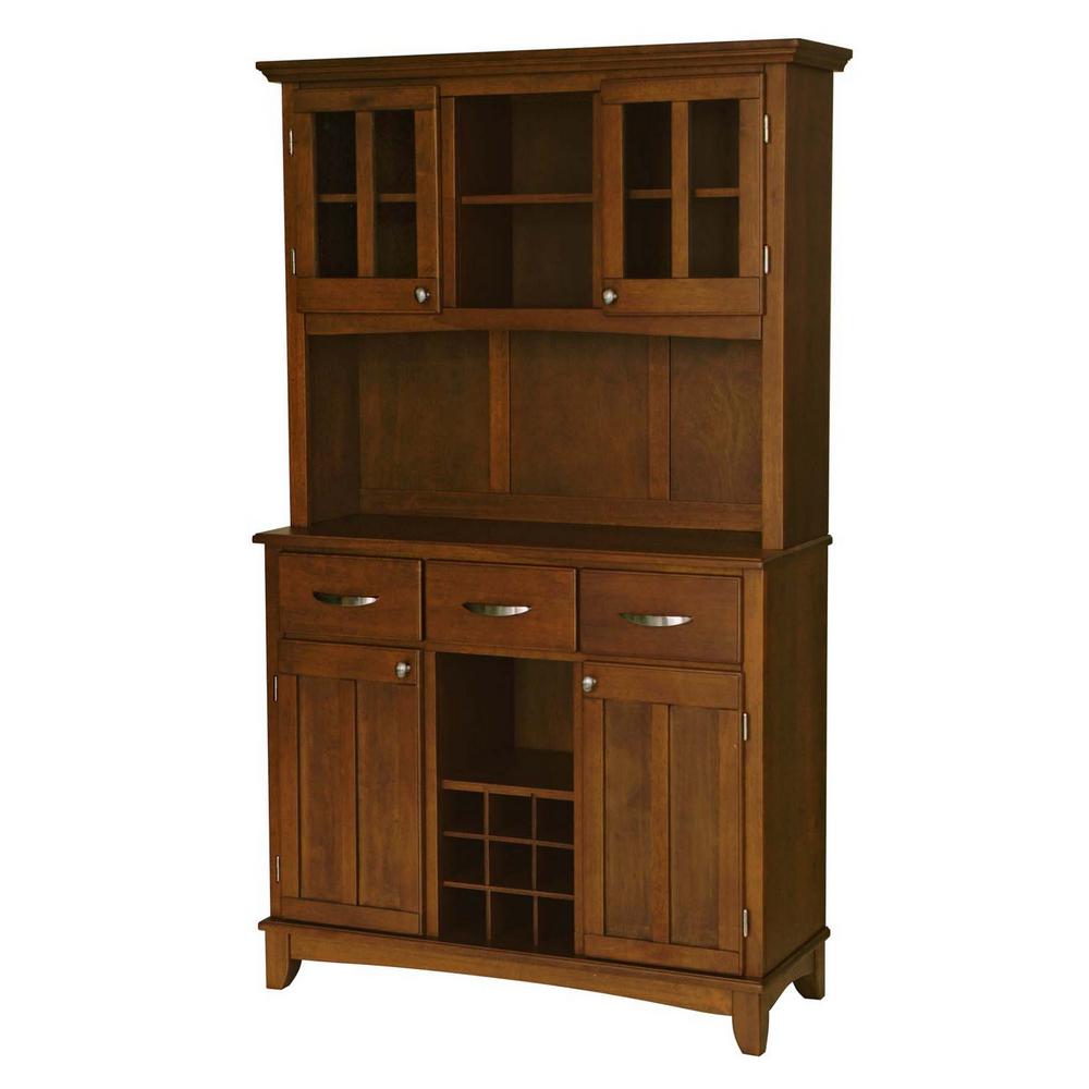 HOMESTYLES Cherry Buffet with Hutch-5100-0072-72 - The Home Depot