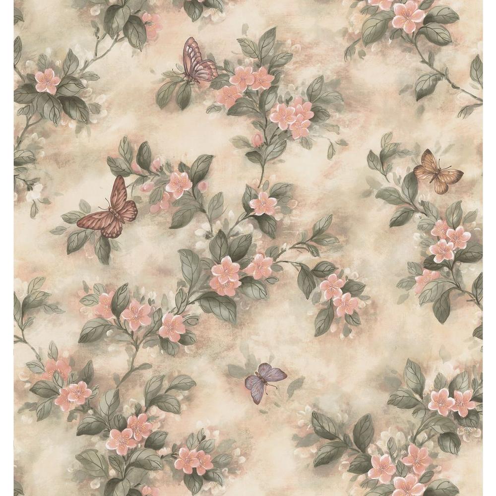 Brewster Butterfly Floral Pastel Wallpaper Sample 137 sam The Home Depot