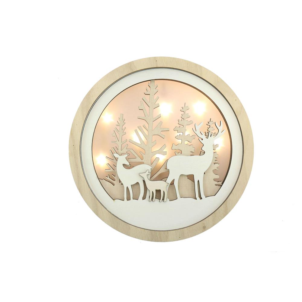 Santaland 9 5 In Led Chalet Christmas Reindeer Wall Decor 44842