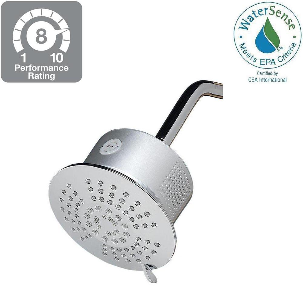 Home Netwerks 5 Spray 6 In Showerhead With Bluetooth Speaker Showerhead With Bluetooth Speaker In Chrome