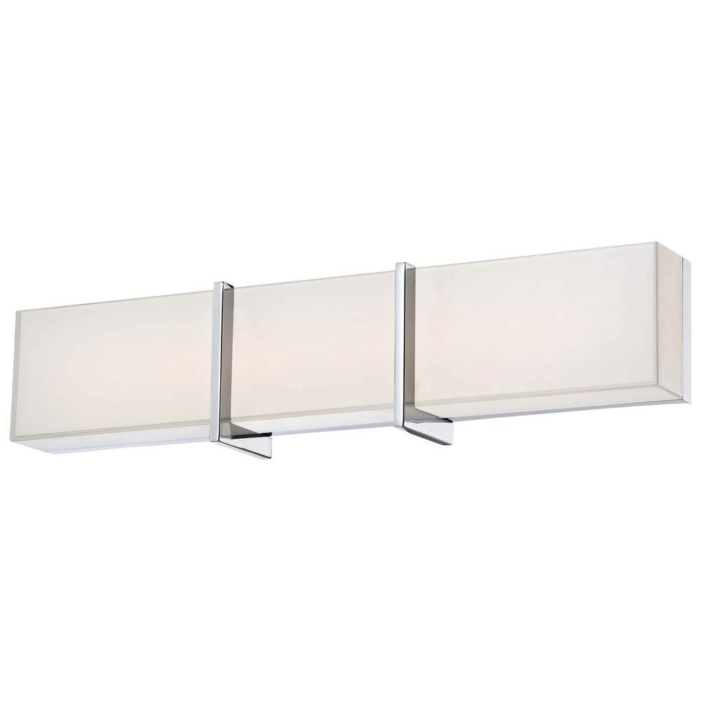 Minka Lavery High Rise Led Bath Chrome Vanity Light 2922 77 L The Home Depot