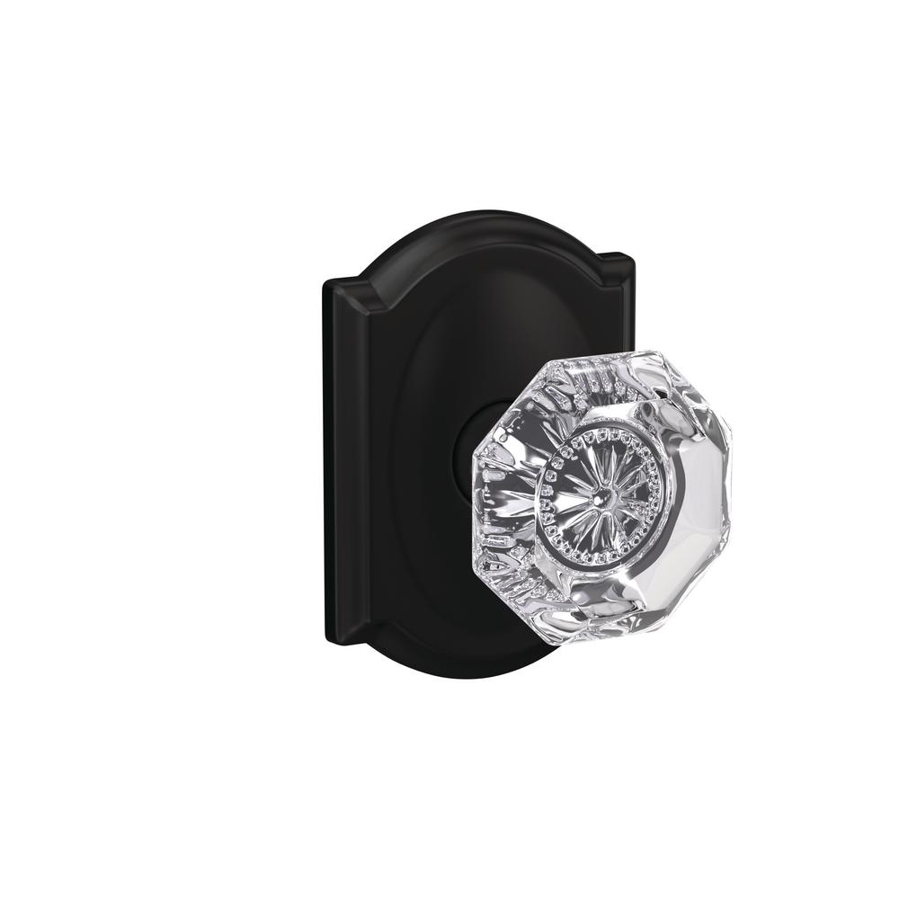 Schlage Custom Alexandria Matte Black Camelot Trim Dummy Glass