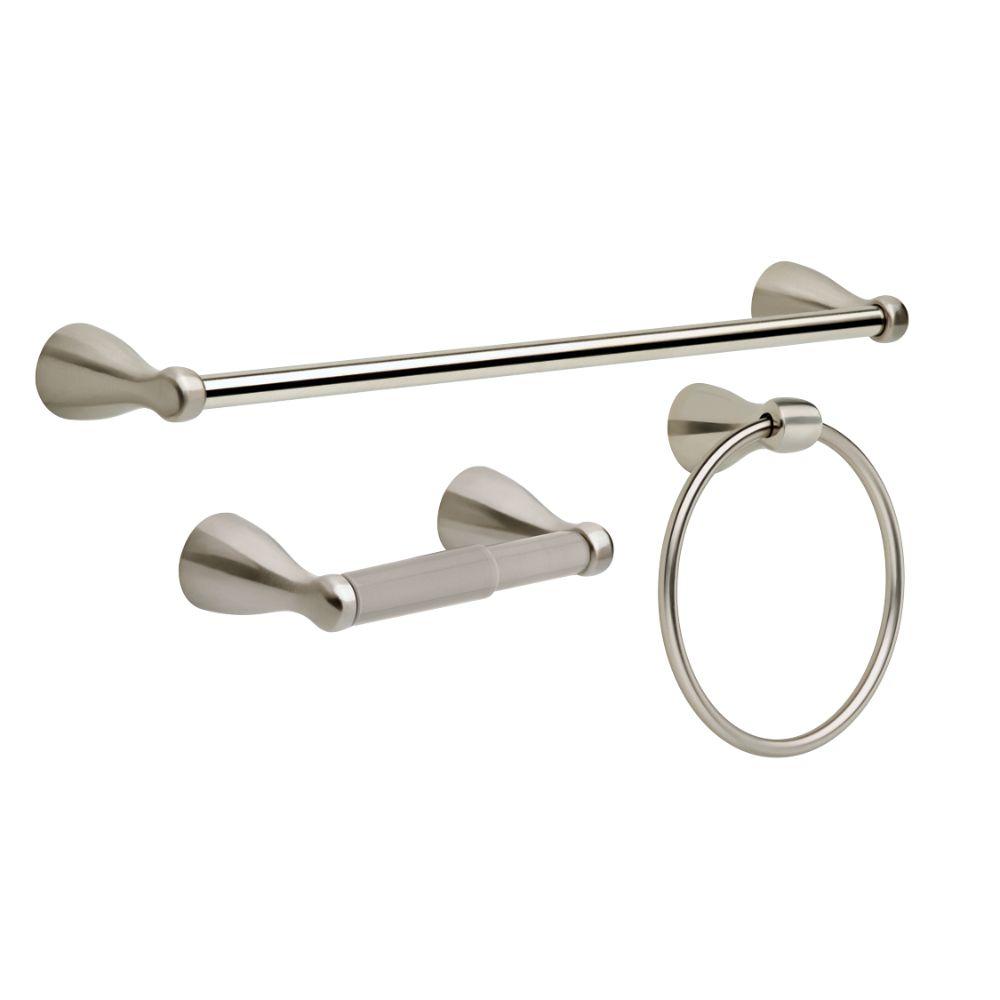 Delta Foundations 3 Piece Bath Hardware Set With Towel Ring