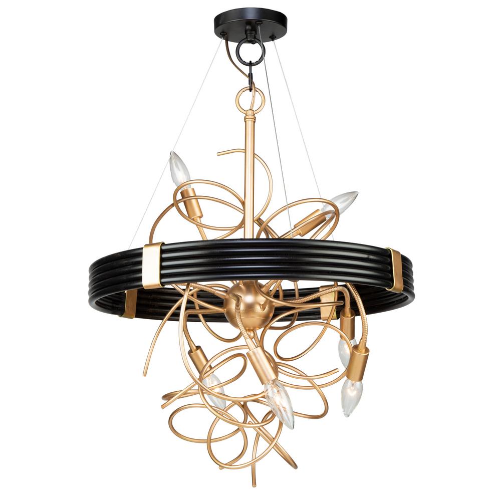black and brass sputnik chandelier
