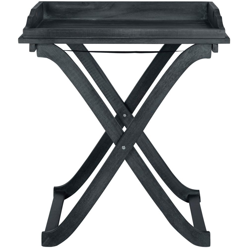 Safavieh Covina Dark Slate Gray Wood Outdoor Tray Table Pat6716k Safavieh Covina Dark Slate Gray Wood Outdoor Tray Table