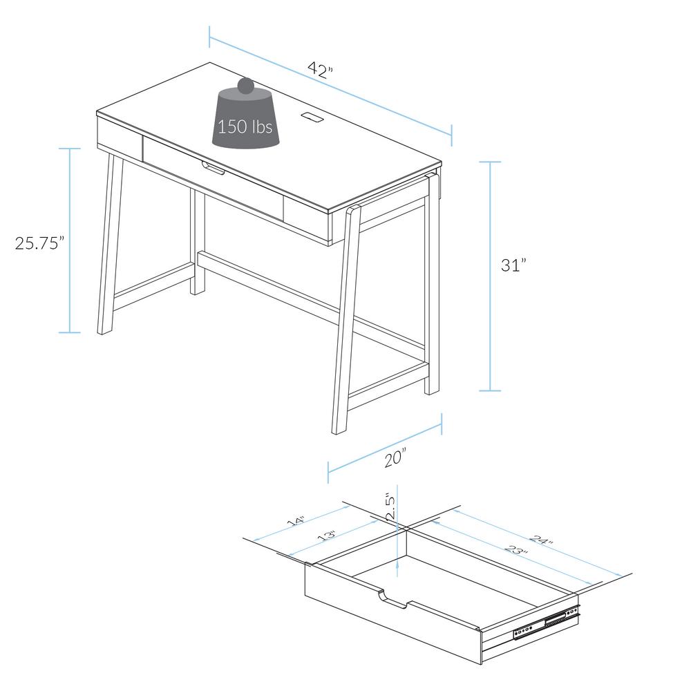 American Trails Neorustic White And Natural Smart Desk With Usb