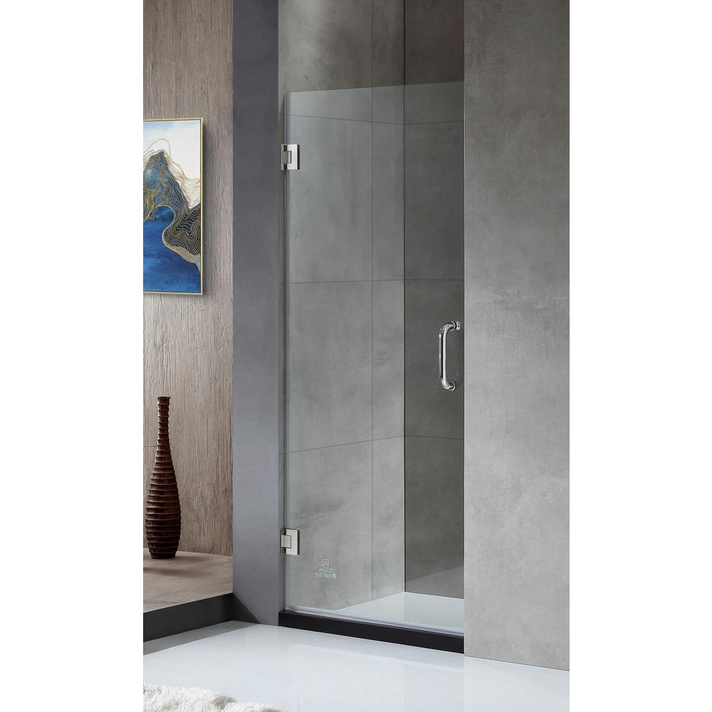Anzzi Pion Series 24 In X 72 Frameless Hinged Shower Door Frameless Hinged Shower