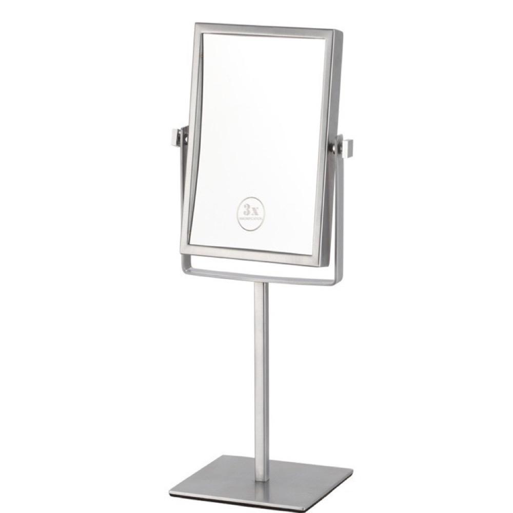 Nameeks Glimmer 6 3 In X 8 5 Free Standing Led 3x Rectangle Makeup Mirror Chrome