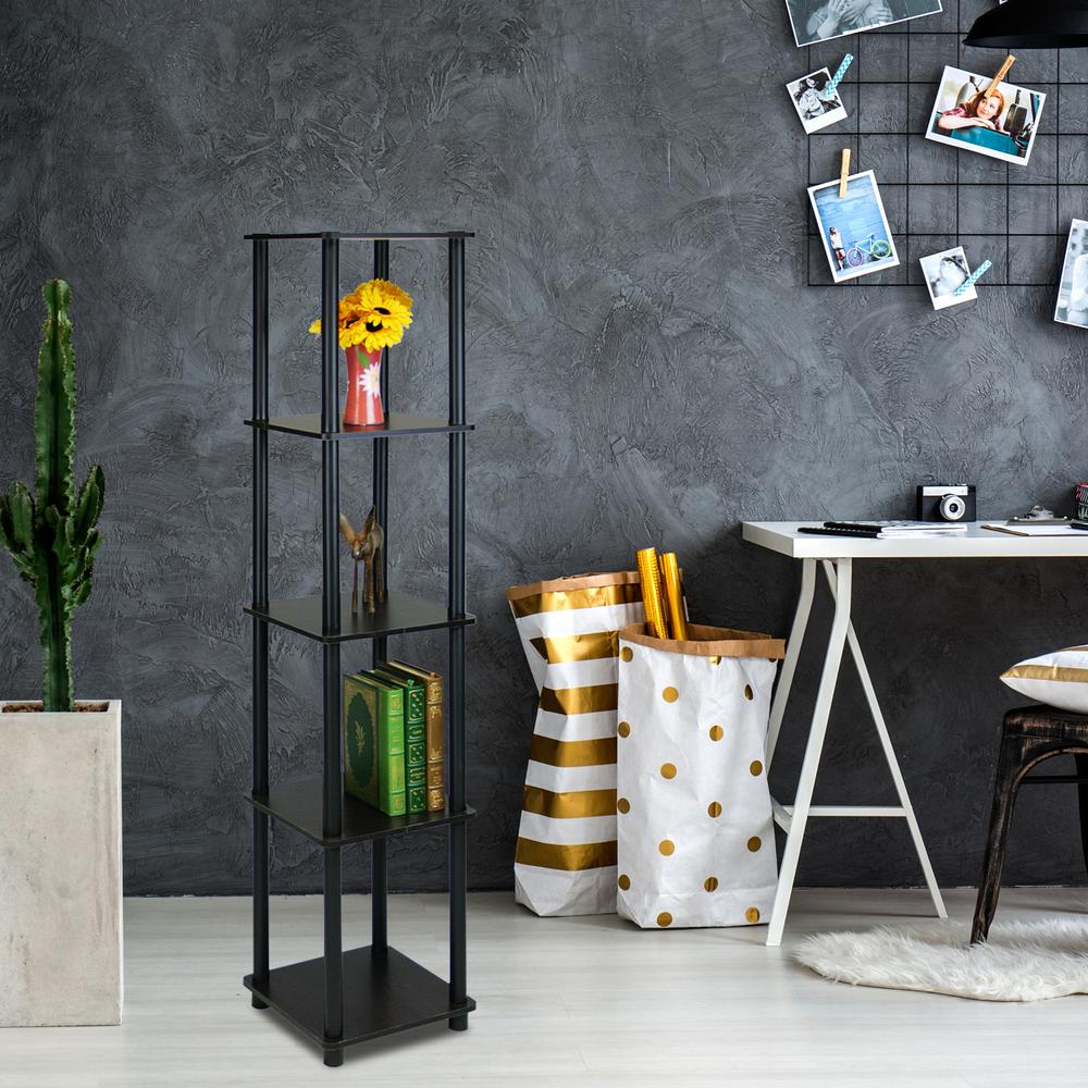 Furinno Turn N Espresso Corner Open Bookcase 99132ex Bk The Furinno Turn N Espresso Corner Open Bookcase