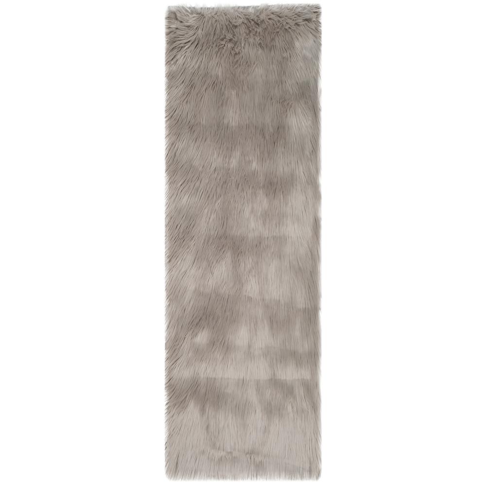 Safavieh Faux Sheep Skin Gray 3 ft. x 8 ft. Runner RugFSS235D28 The