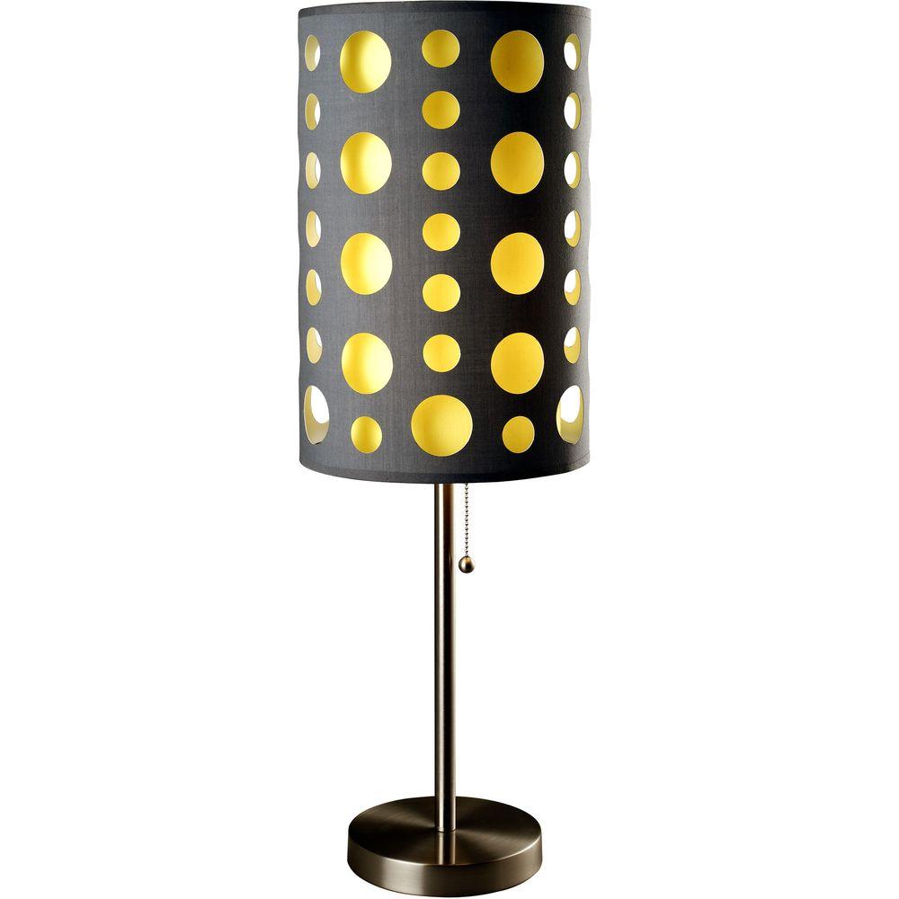Ore International 33 In Grey And Yellow Stainless Steel High Modern Retro Table Lamp Ore International 33 In Grey And Yellow Stainless Steel High Modern Retro Table Lamp