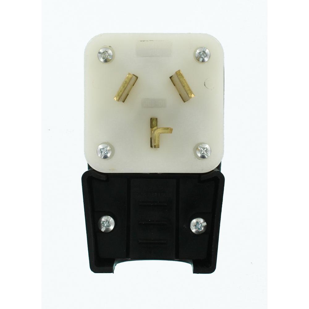 Leviton 20 Amp 125/250-Volt Straight Blade Range Plug, Black by Leviton