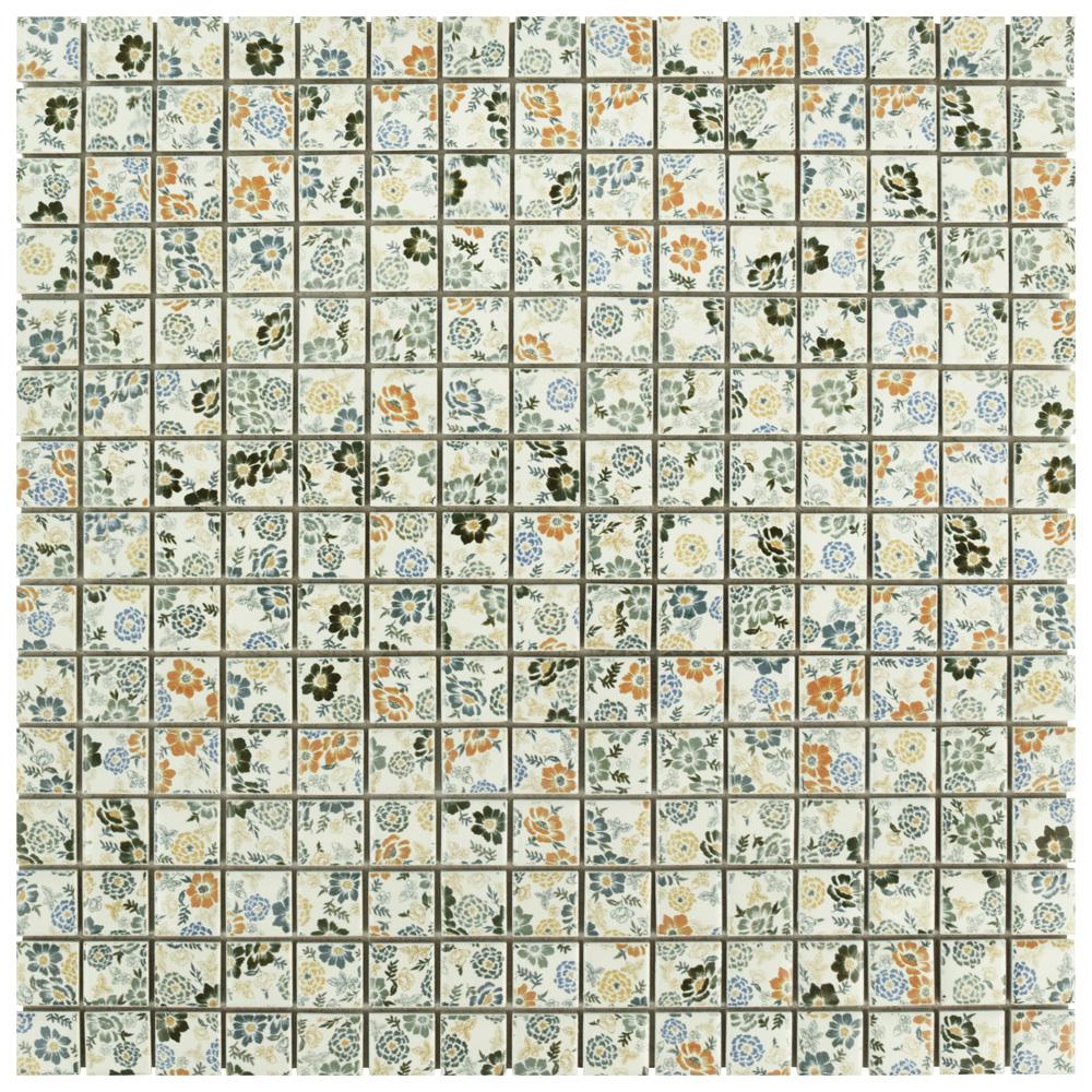 Merola Tile Spring Flower 12 In X 5 Mm Porcelain Mosaic Merola Tile Spring Flower 12 In X 5 Mm Porcelain Mosaic