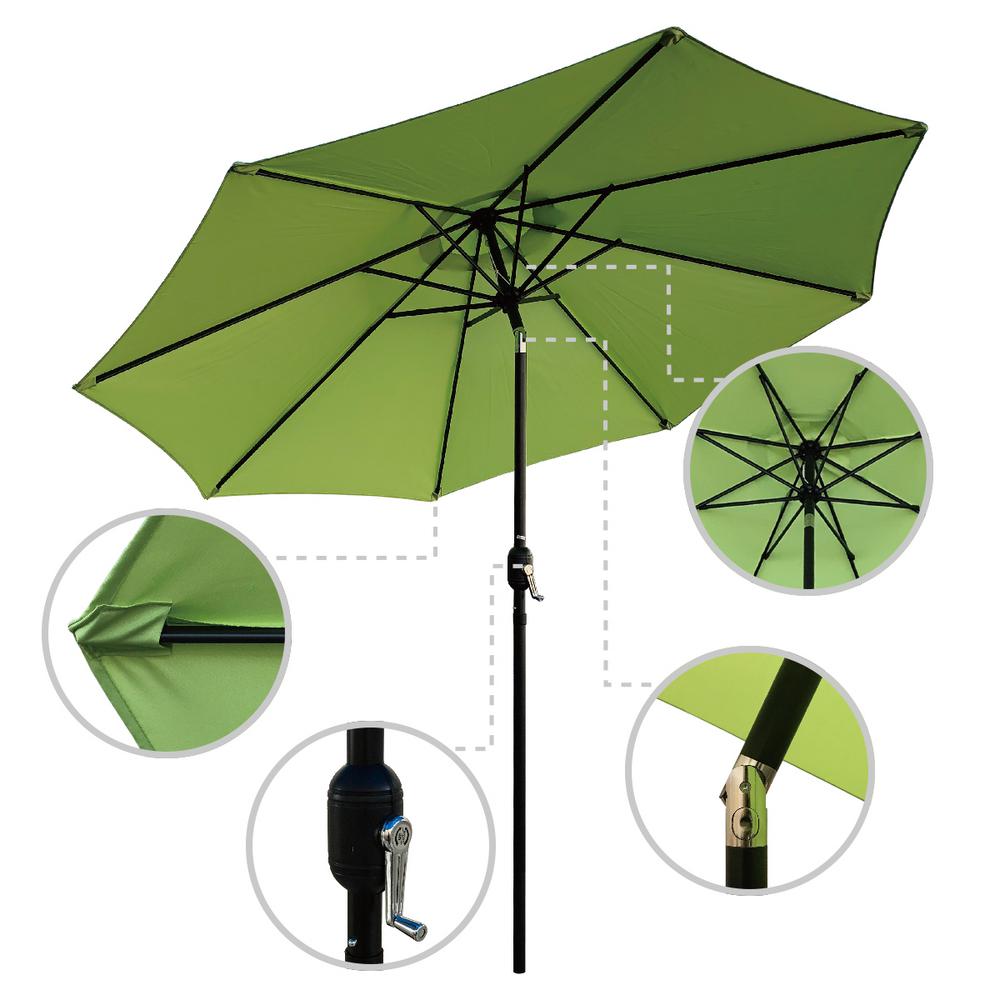 Maypex 9 Ft Steel Crank And Tilt Market Patio Umbrella In Lime Green 300002 G The Home Depot