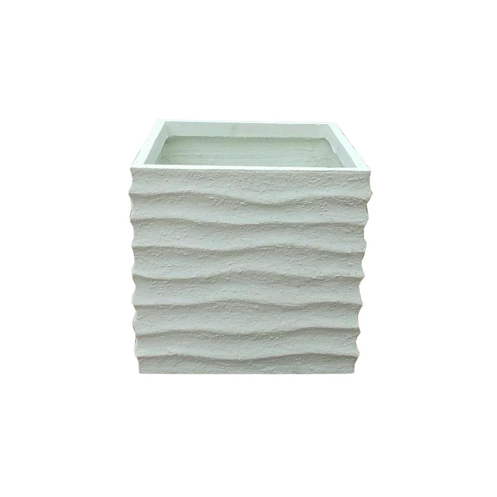 Planter Box White Off Planters Garden Center The Lightweight Concrete Square Wave Textured Off White Planter
