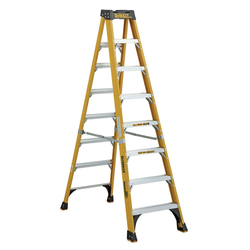 ft type lbs step fiberglass iaa capacity load dewalt stepladder standards exceeds reach ladders