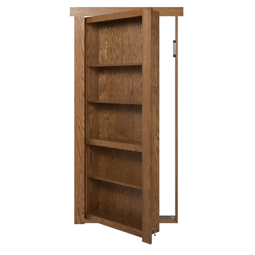 36 in. x 80 in. Flush Mount Assembled Oak Medium Stained Universal
