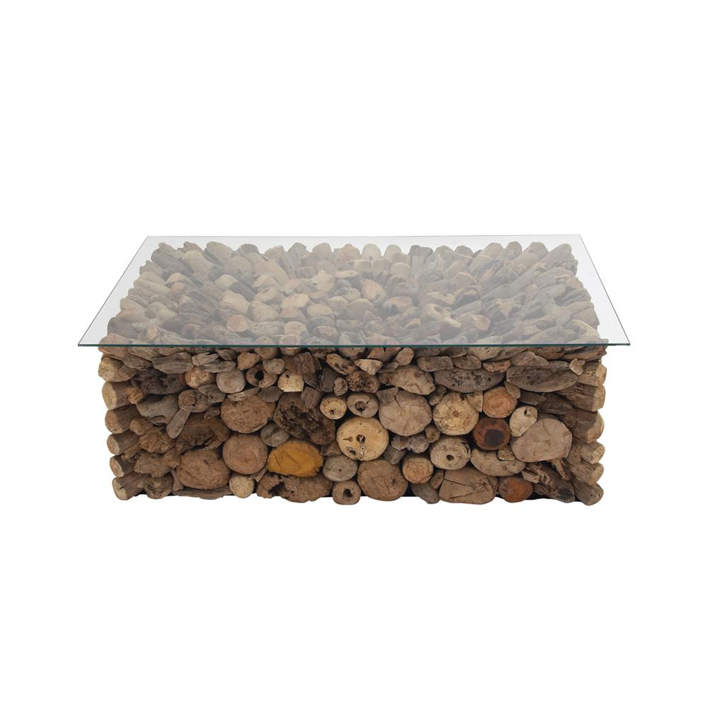 Litton Lane Natural Brown Stacked And Cered Mangrove Wood Coffee Litton Lane Natural Brown Stacked And Cered Mangrove Wood Coffee Table