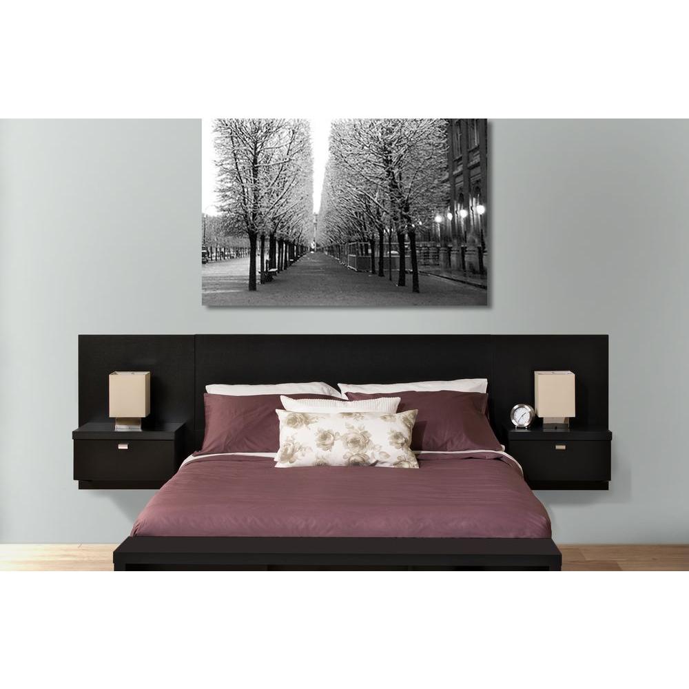 Bedroom Set Headboards Black Queen Built In Storage Wall Mounted Modern 1 Piece 772398522159 Ebay