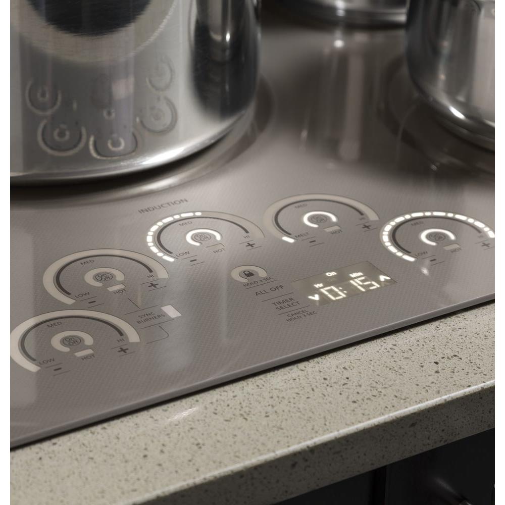 Monogram 36 In Glass Ceramic Induction Cooktop In Silver With 5