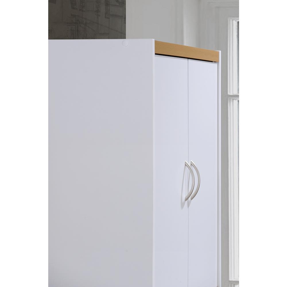 Hodedah 4 Door White Kitchen Pantry Hi224 White The Home Depot