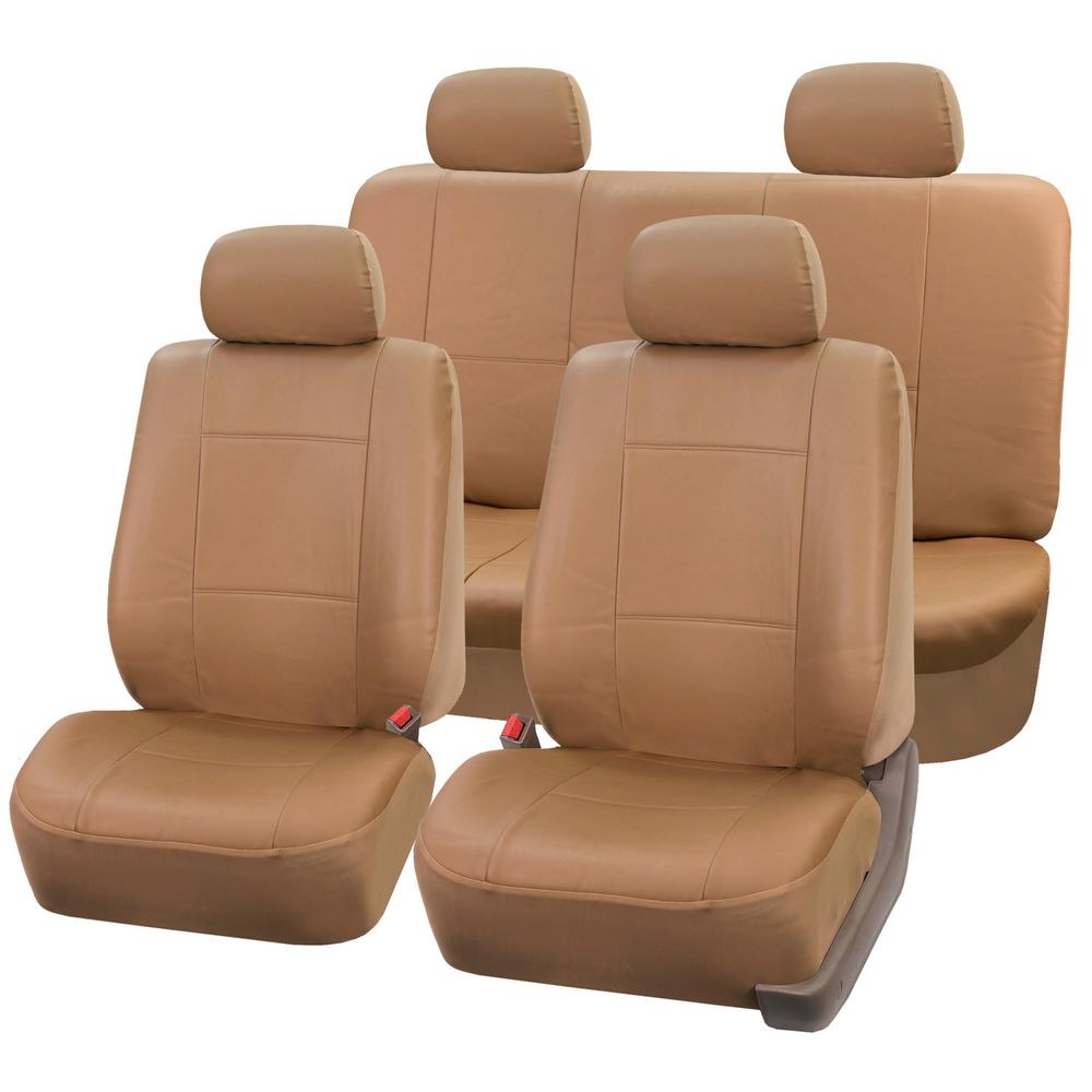 Fh Group Pu Leather 47 In X 23 1 Full Set Seat Covers