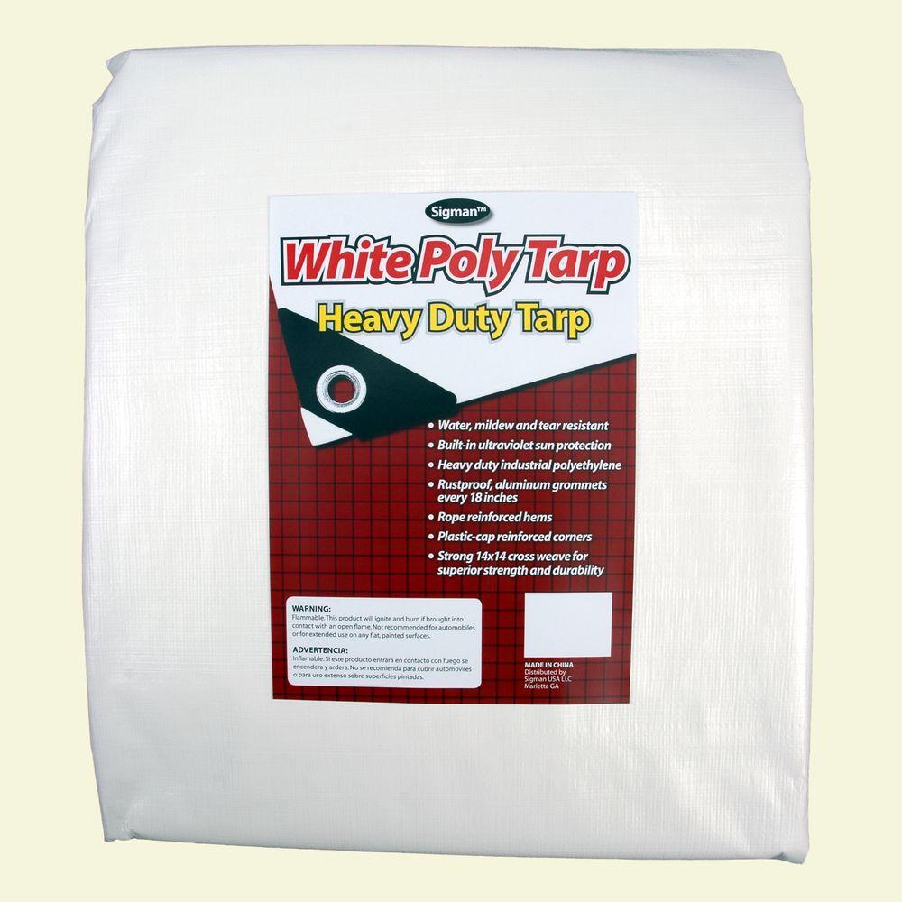 Sigman 12 Ft X 20 Ft White Heavy Duty Tarp Wpf012020 The Home Depot