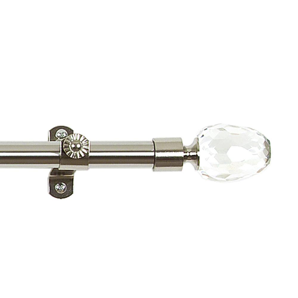 Royale Crystal Telescoping Curtain Rod Kit Rdrcysv486 The Home Depot Royale Crystal Telescoping Curtain Rod Kit