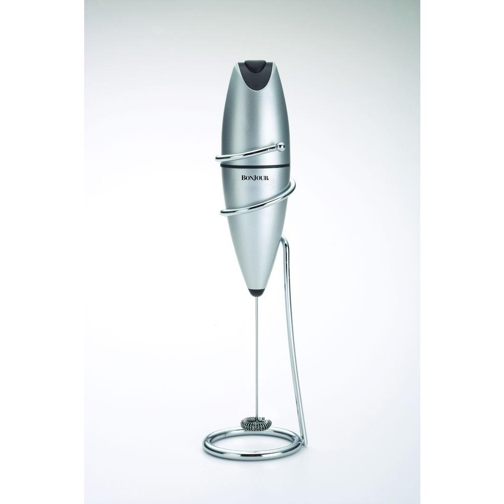 Battery Powered Milk Frother, Gray