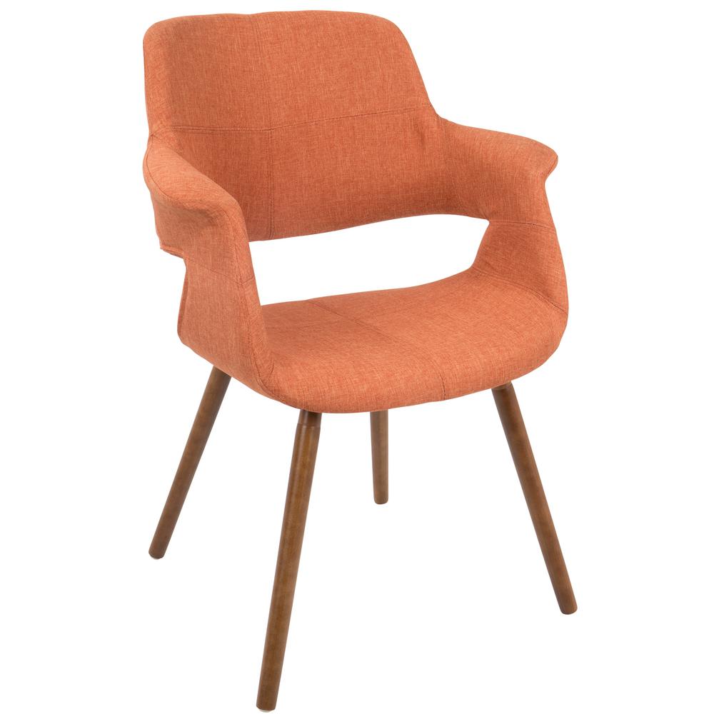 Lumisource Vintage Flair Walnut And Orange Accent Chair Chr Jy Vfl O The Home Depot