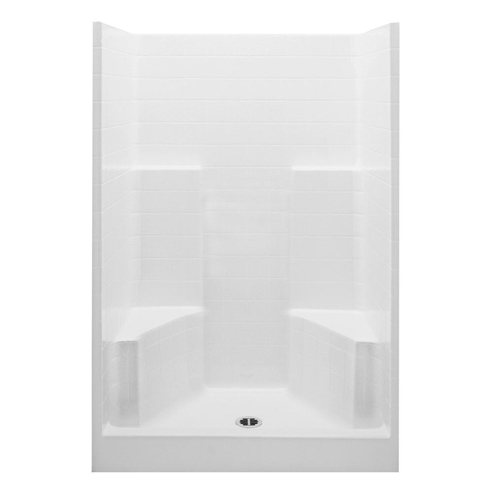 Aquatic Everyday 48 in. x 35 in. x 76 in. 1Piece Shower Stall with 2