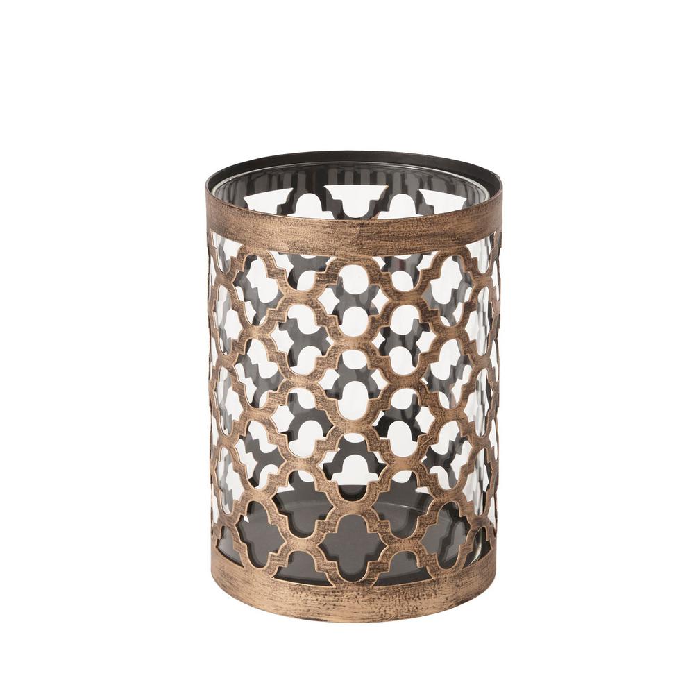 Hampton Bay 7 6 In Metal And Glass Candle Holder Hd19028s The Metal And Glass Candle Holder