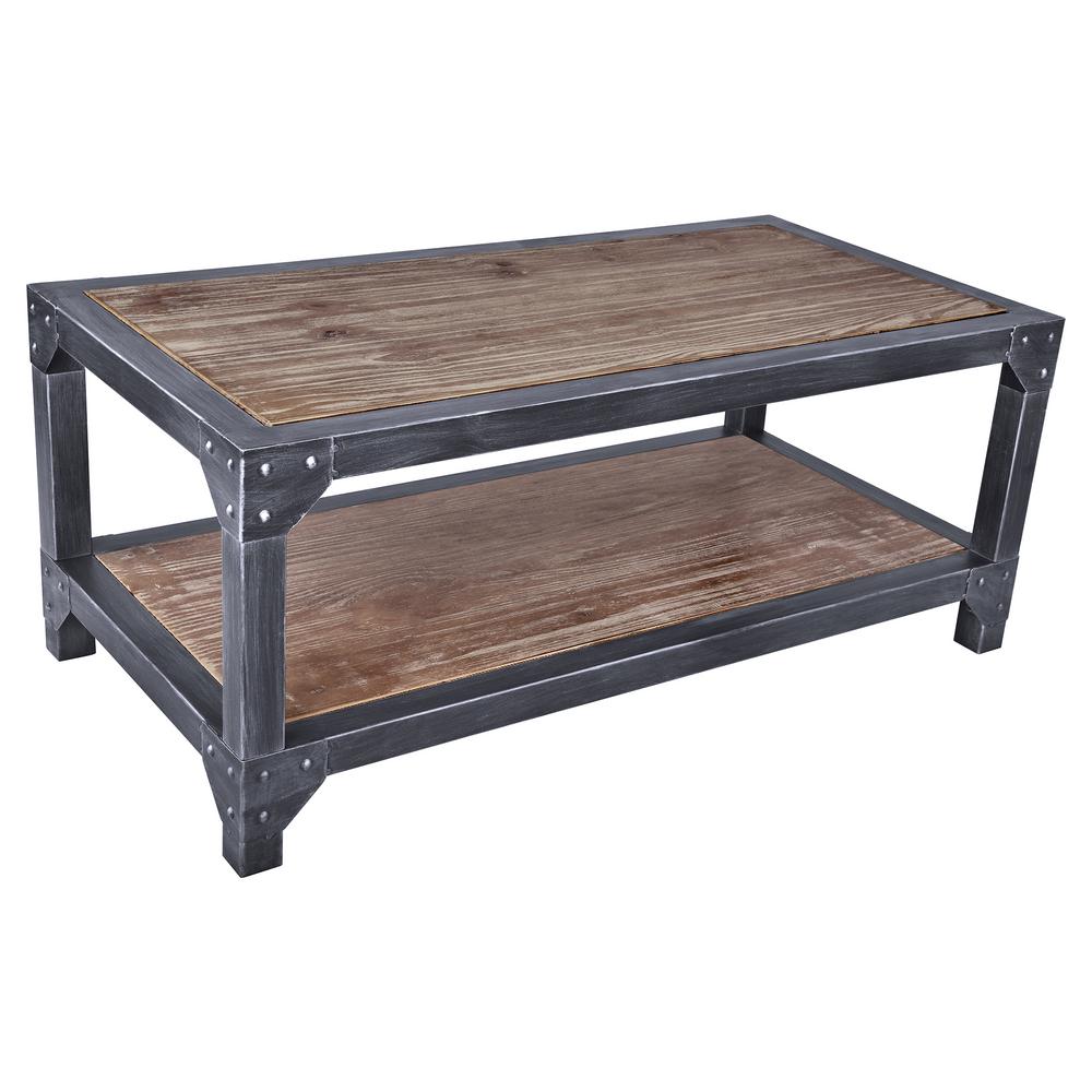 Brown Pick Up Today Armen Living Room Furniture Austin Industrial Grey Coffee Table