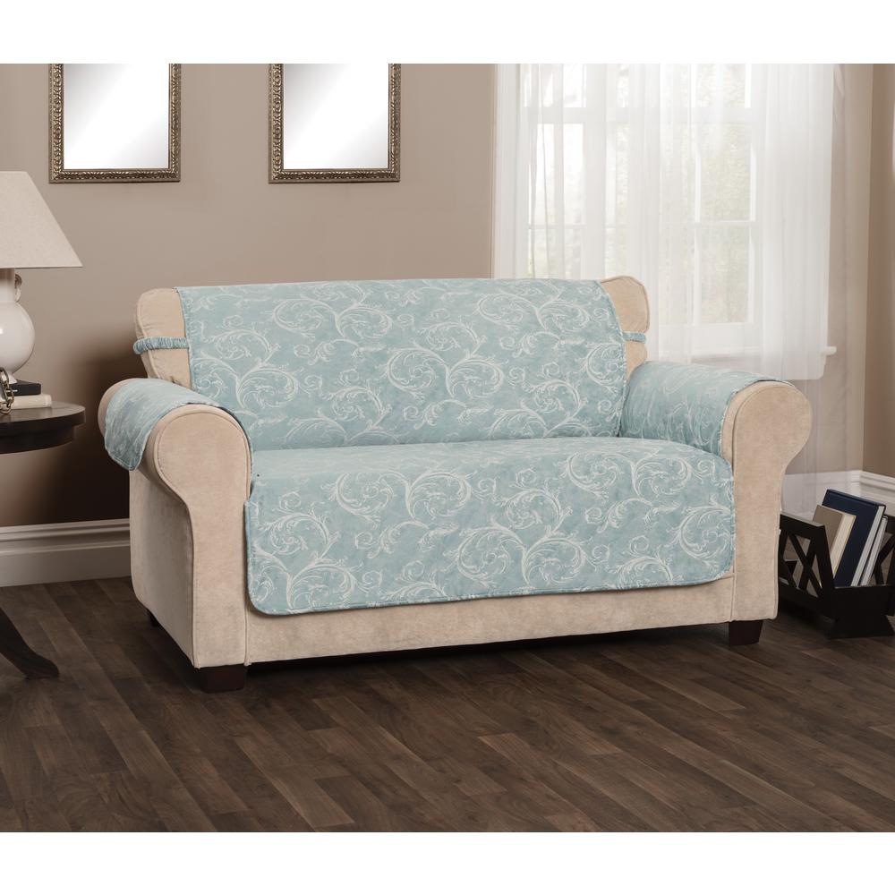 Innovative Textile Solutions Lemont Scroll Slipcover Blue Jacquard Innovative Textile Solutions Lemont Scroll Slipcover Blue Jacquard Xl Sofa Furniture Cover