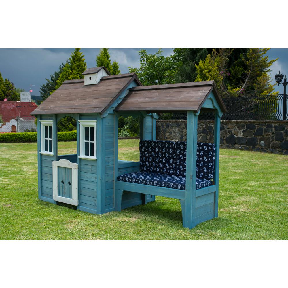 sportspower wooden playhouse with bench