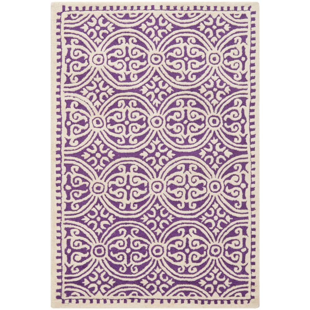 Safavieh Cambridge Purple/Ivory 4 ft. x 6 ft. Area RugCAM123K4 The