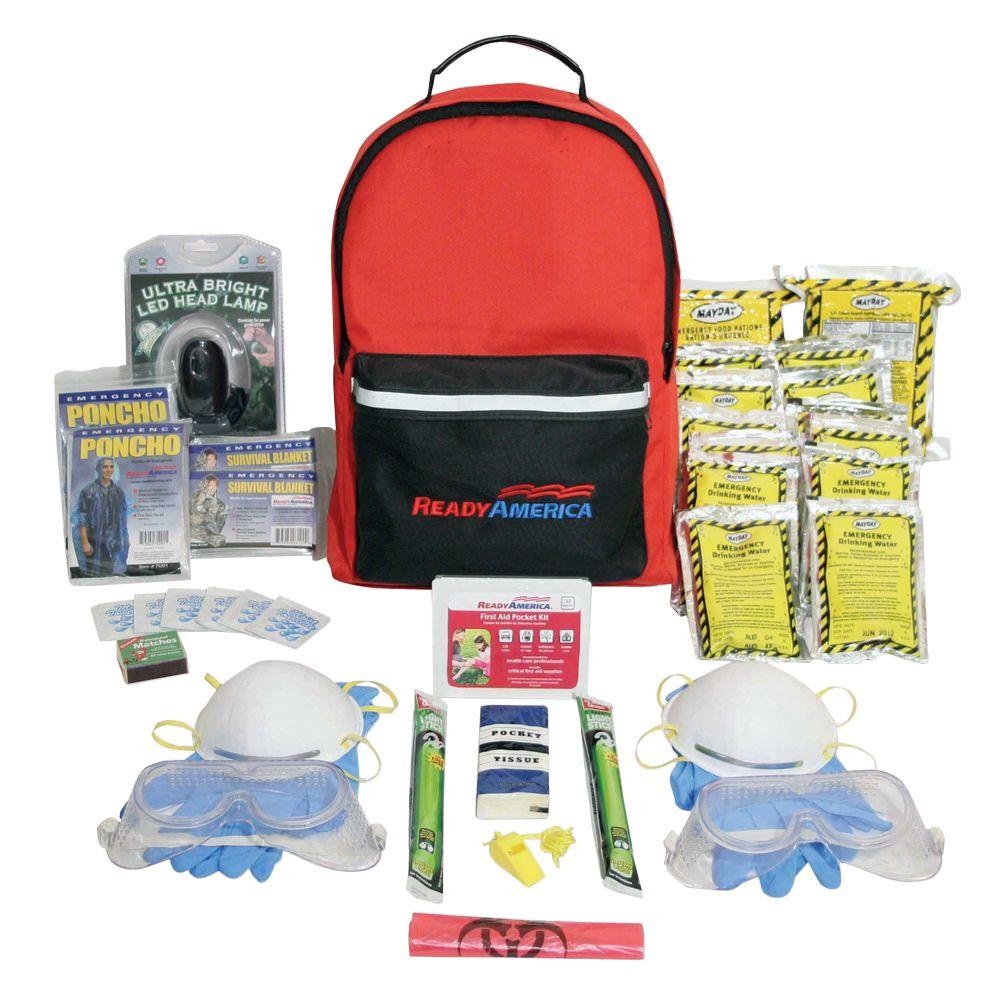 Ready America Fire/Blackout Emergency Kit 2 Person 3 Day Backpack-70289 ...