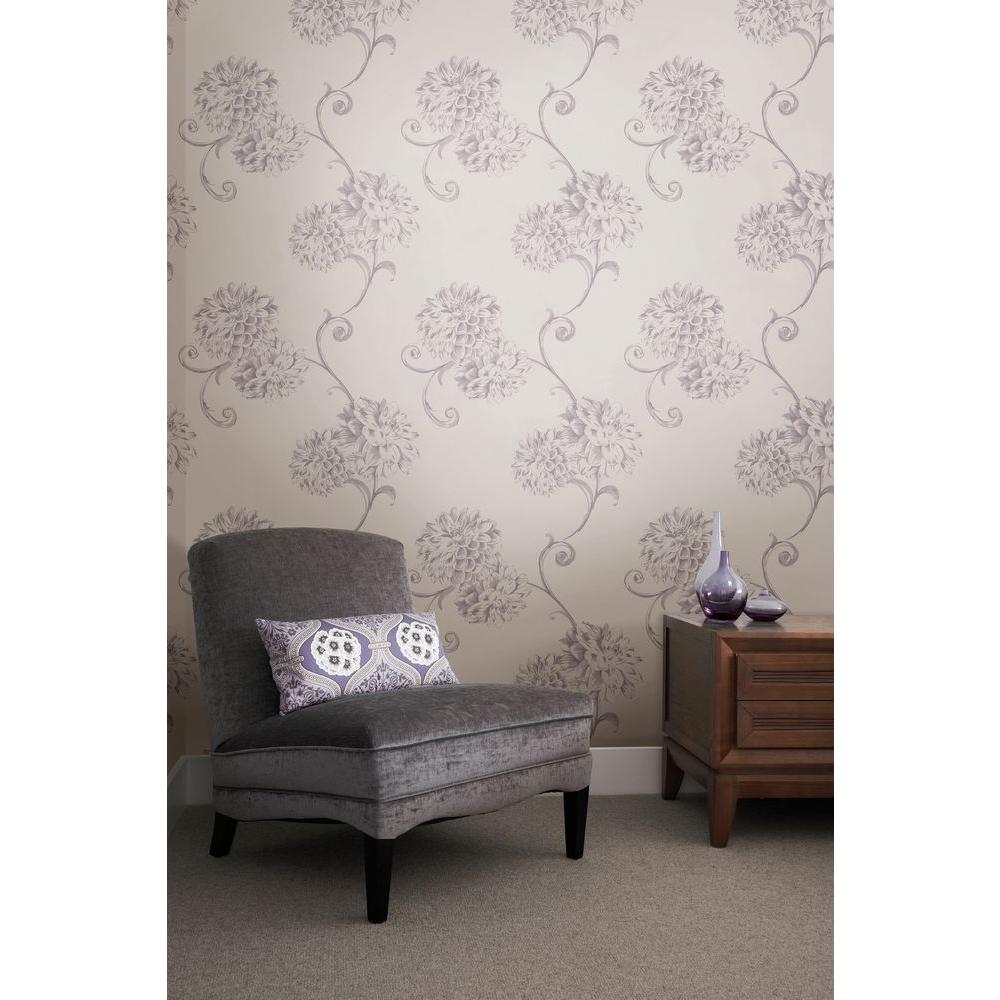 Beacon House Deliah Purple Watercolor Dahlia Wallpaper45067356 The