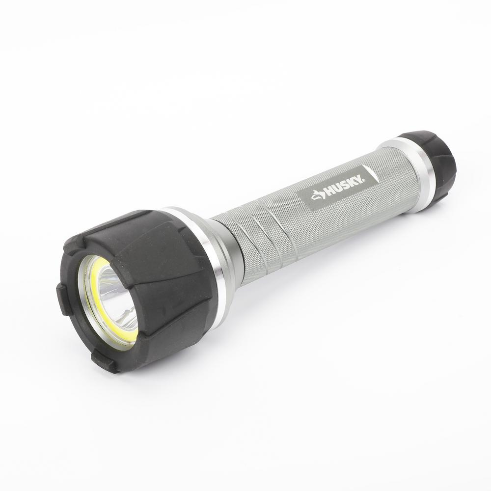 Husky Flashlights Accessories The Home Depot 6aa 700 Lumen Led Dual Beam Unbreakable Aluminum Flashlight