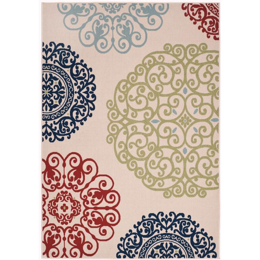 Safavieh Veranda Cream Sweet Pea 6 Ft 7 In X 9 Indoor Safavieh Veranda Cream Sweet Pea 6 Ft 7 In X 9
