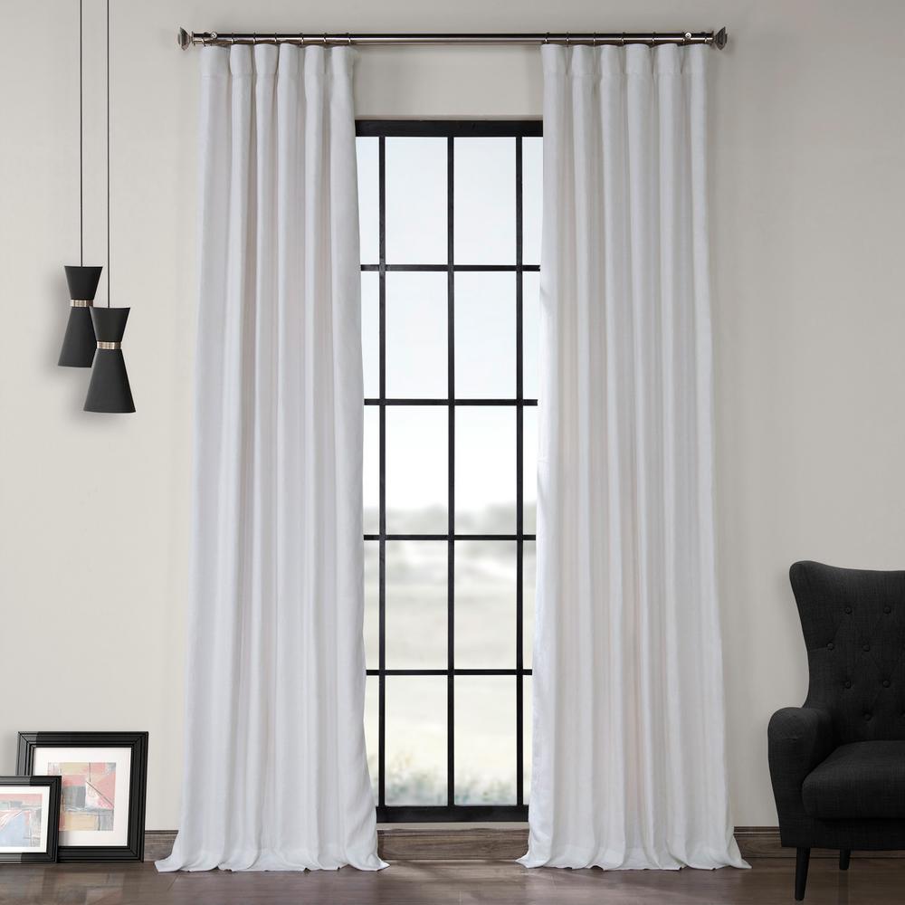 Exclusive Fabrics Furnishings Crisp White French Linen Curtain