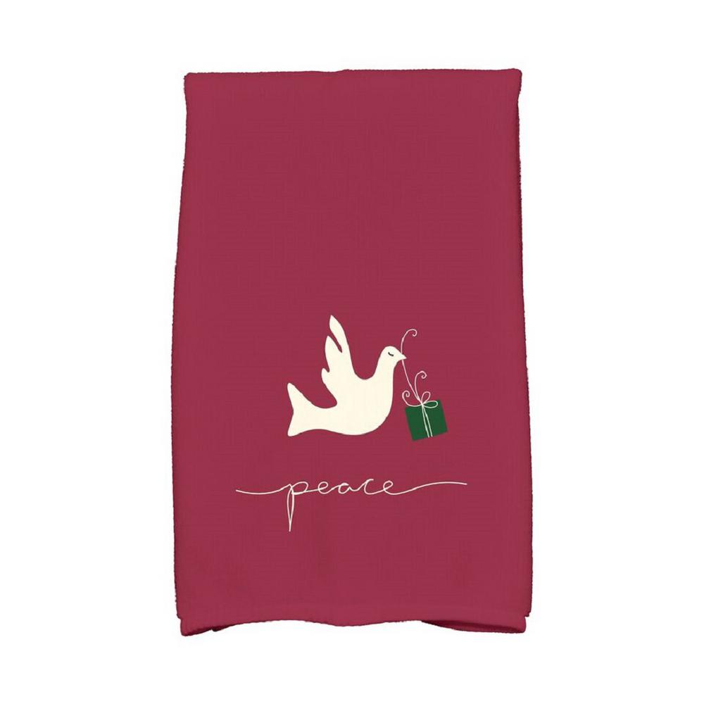 16 In X 25 Cranberry Peace Dove Holiday Animal Print Kitchen Cranberry Peace Dove Holiday Animal Print Kitchen Towel Kthan636re6 The Home Depot
