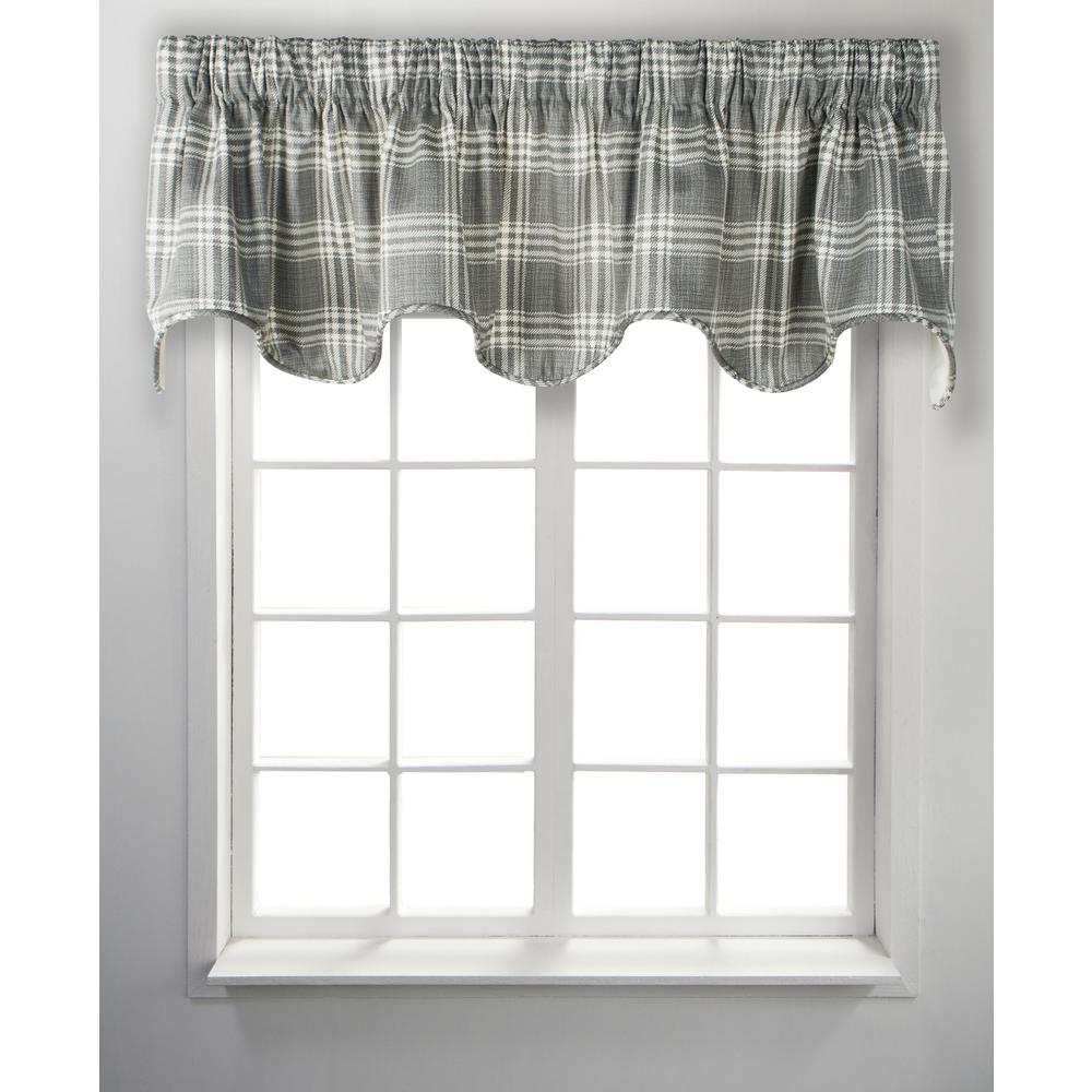 gray curtains with attached valance
