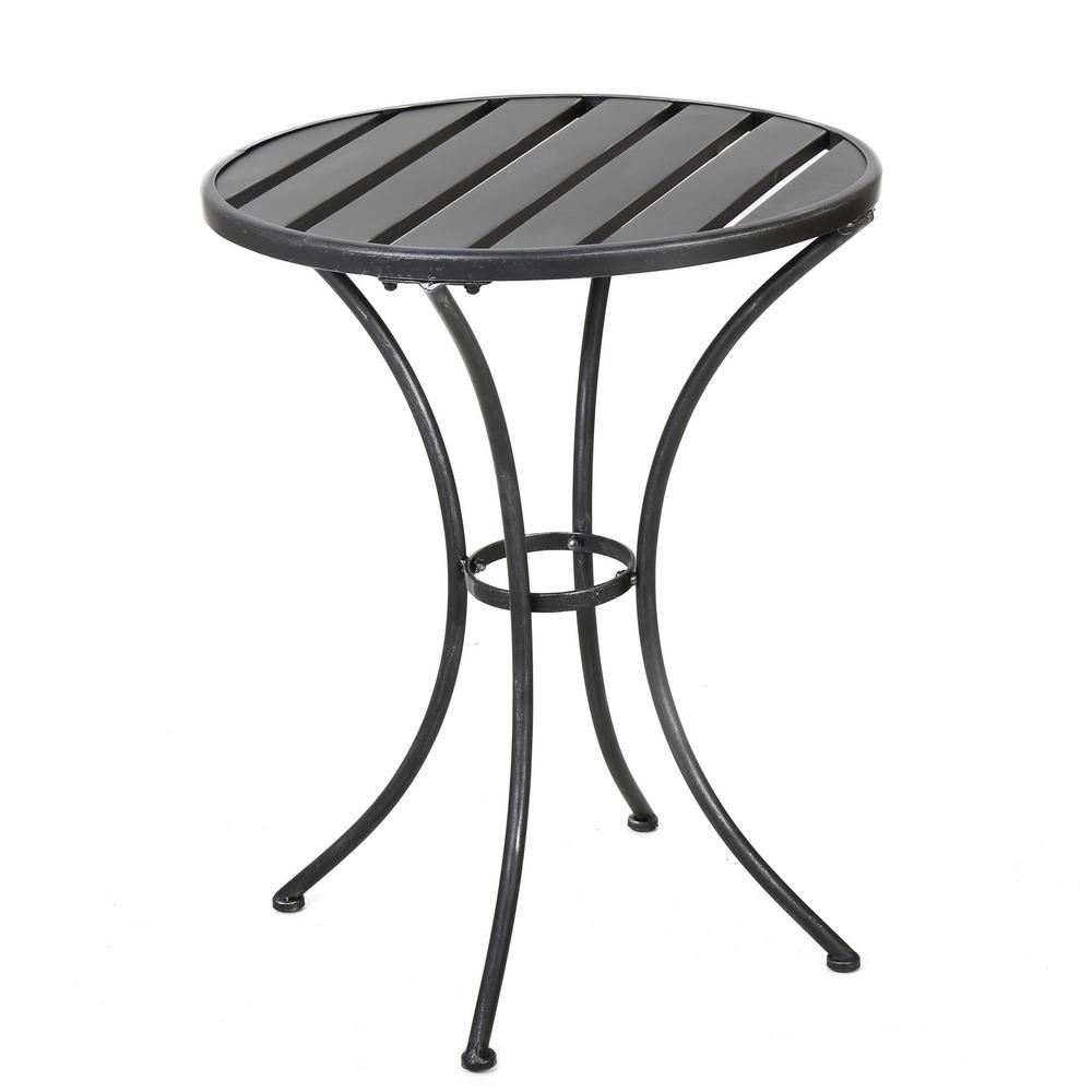 Le House Colmar Black With Silver 3 Piece Metal Round Outdoor Colmar Black With Silver 3 Piece Metal