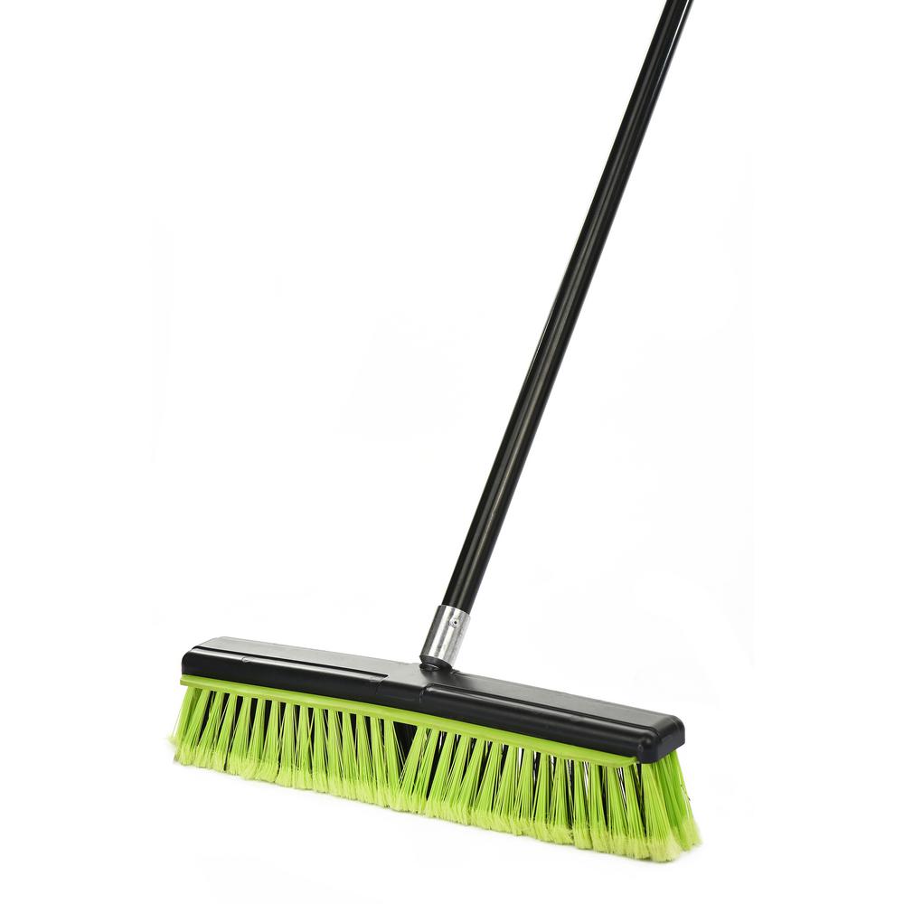 Alpine Industries 18 in Red Brush Smooth Surface Foam Grip Commercial Push Broom