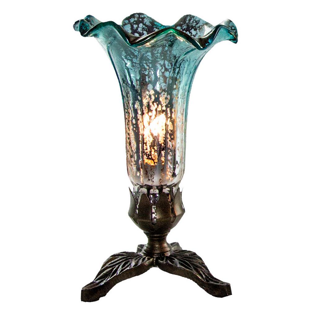 River of Goods 21”H Mercury Glass 3 Lily Uplight Accent Lamp Choose your Color
